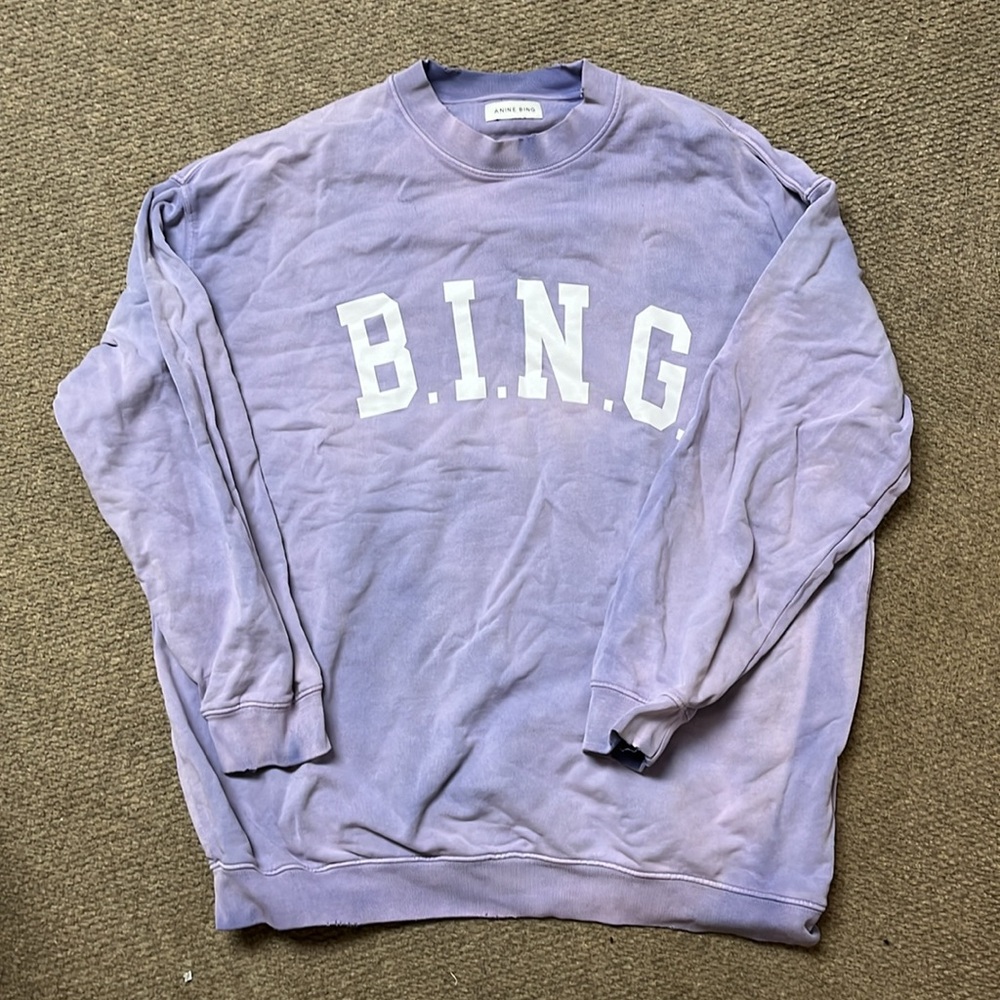 Anine Bing Oversized Lavender Sweatshirt - Picture 4 of 5